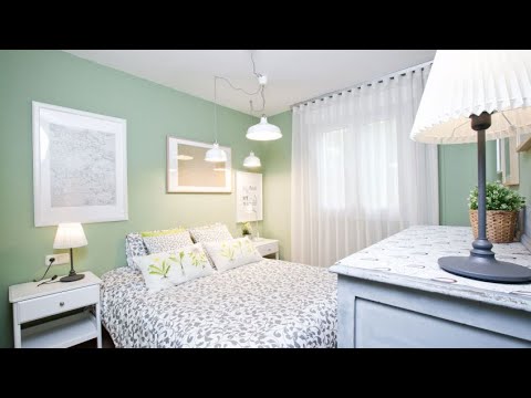 Dormitorio romantico en verde y gris Decogarden