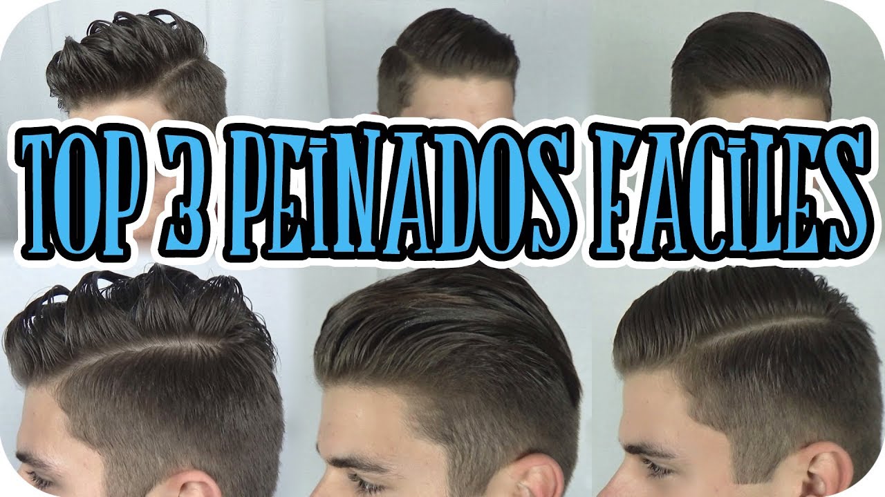 TOP3 Peinados Faciles Hombres DIY Rapidos Sencillo Perfecto Para