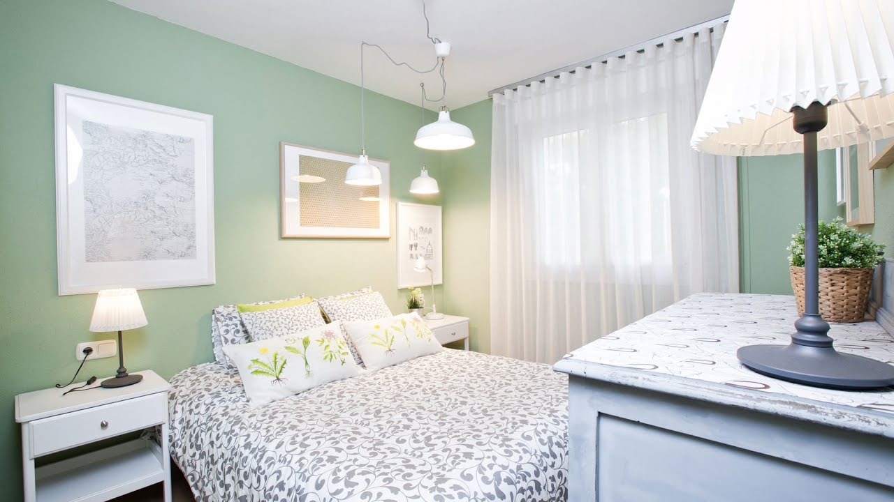 Programa completo Dormitorio romantico en verde y gris