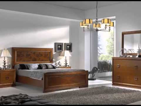 Dormitorios de matrimonio en madera con camas mesillas sinfonieres y