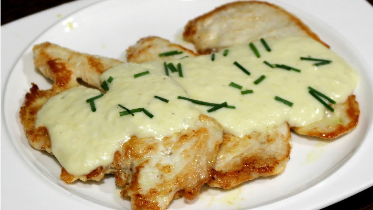 Filetes de pollo en salsa de queso receta rapida y