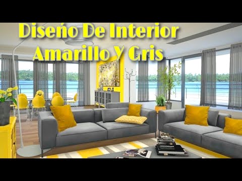 DECORACION DE INTERIOR AMARILLO Y GRIS PARA SALA/Decor Yellow And