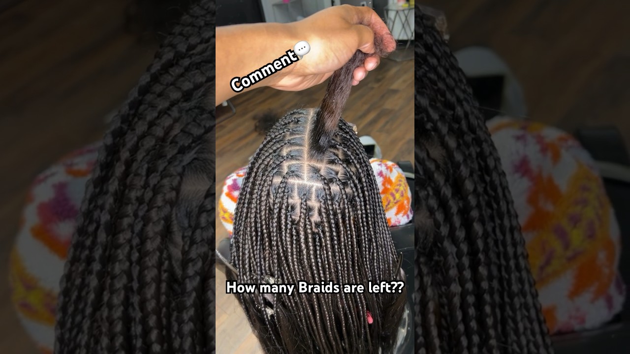 🧐 How Many Braids Are Left❓ #braids #knotlessbraids #knotless #hair