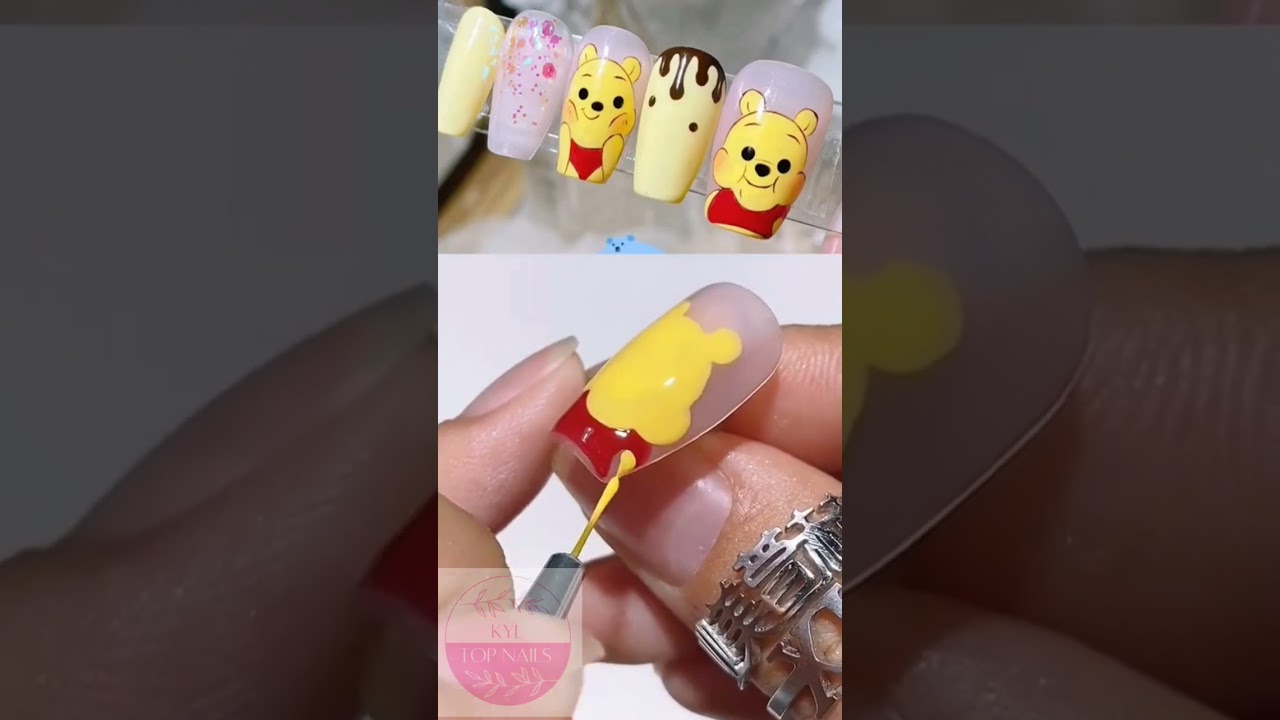 diseño de uñas de 🍯Winnie Pooh