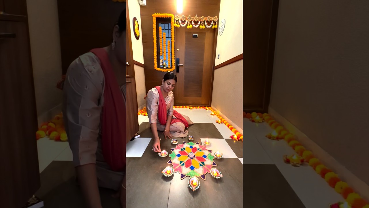 Home Entrance Diwali Decor | दिवाली की सजावट #shots