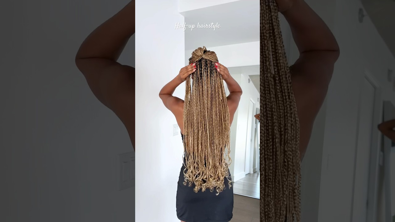 Easy half up with braids 🖤 #shorts #howtostyle #braidstyles #hairtutorial #ytshortsvideo